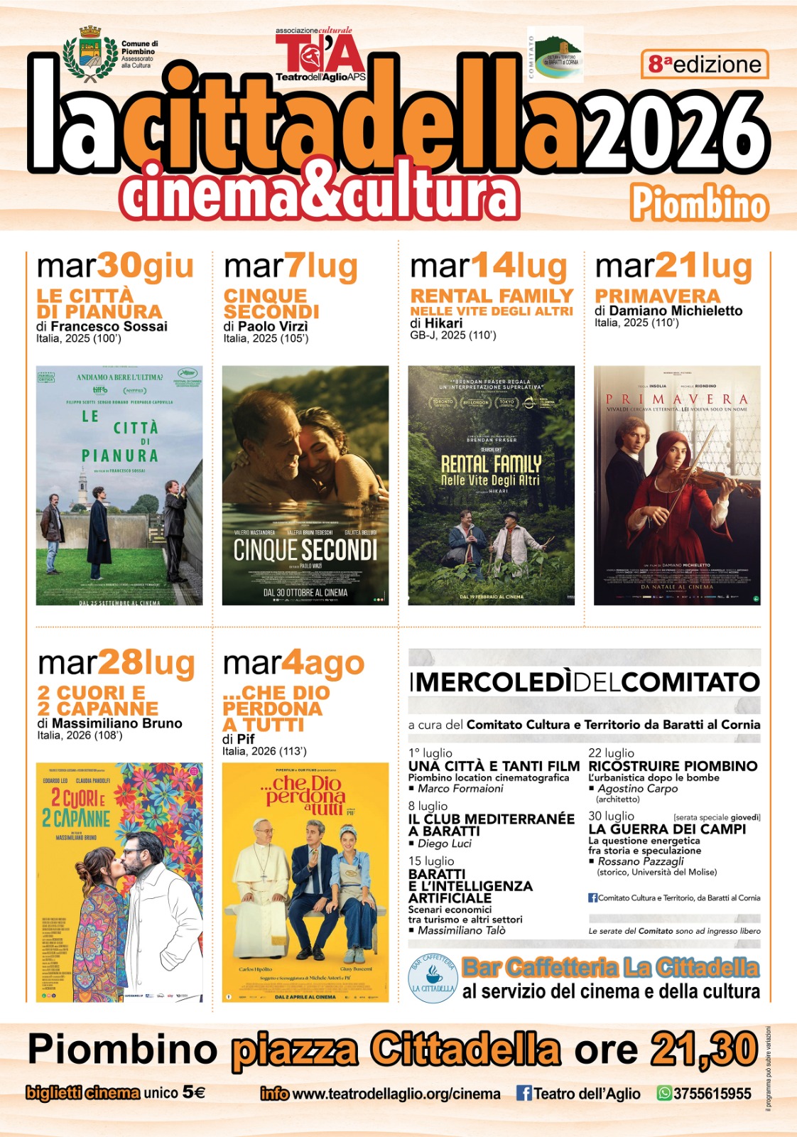 Cinema sotto le stelle: ottava edizione della �Cittadella del Cinema & Cultura�